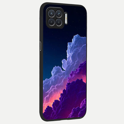  Dreamy Cloud Skies back cover For Oppo F17 slim fit glass case with vibrant aesthetic design