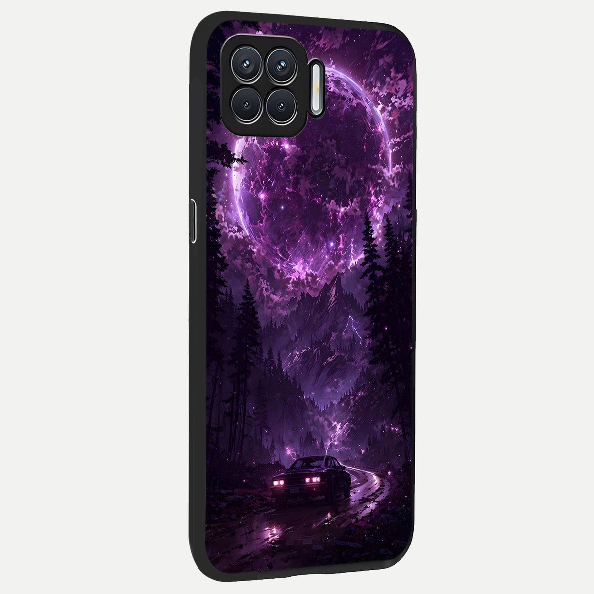  Eternal Cosmic Drive back cover For Oppo F17 slim fit glass case with vibrant aesthetic design