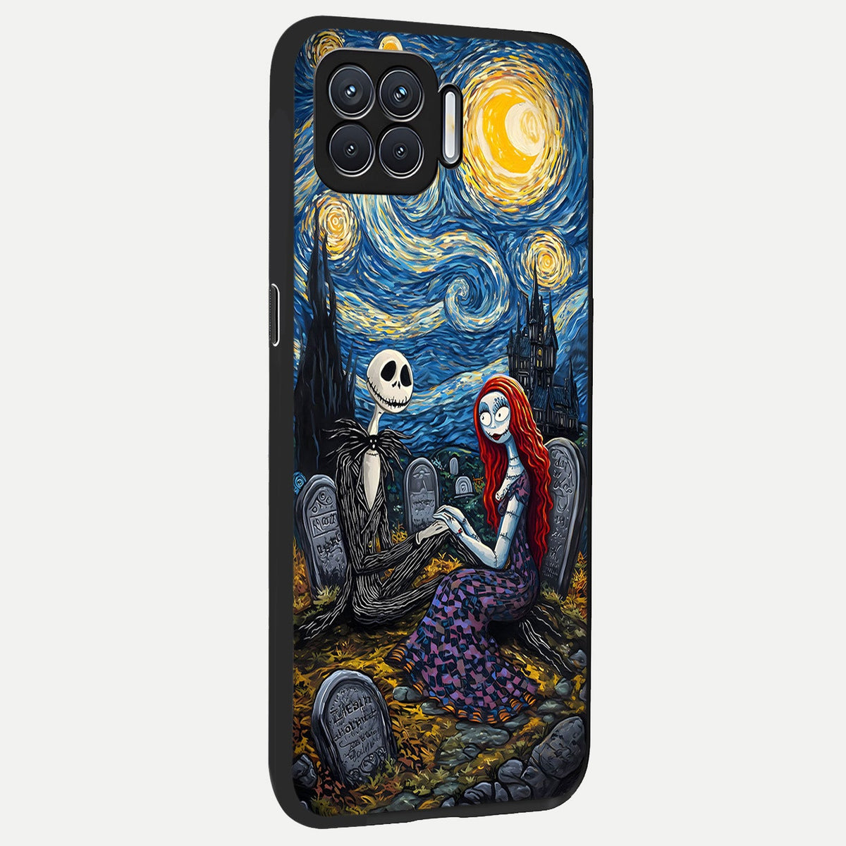  Eternal Night Love back cover For Oppo F17 slim fit glass case with vibrant aesthetic design