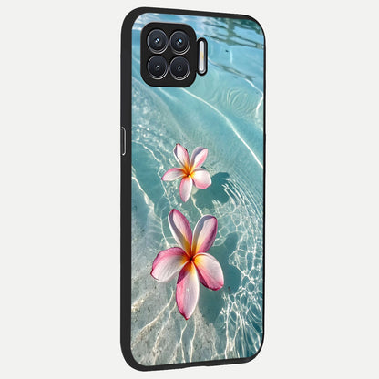  Floating Bloom Bliss back cover For Oppo F17 slim fit glass case with vibrant aesthetic design