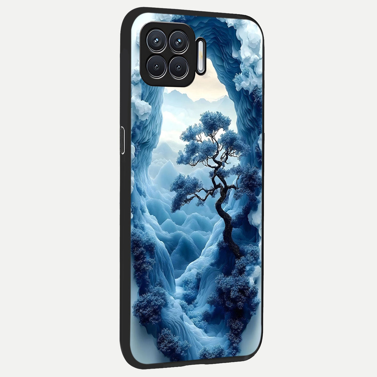  Frozen Serenity Gate back cover For Oppo F17 slim fit glass case with vibrant aesthetic design