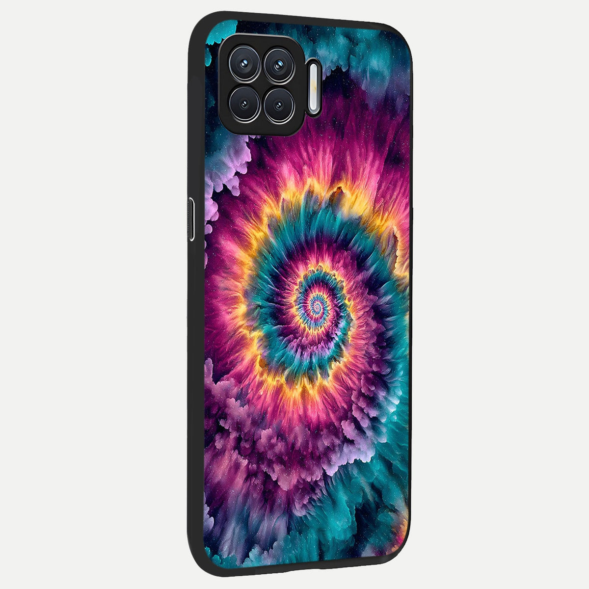  Galactic Spiral Burst back cover For Oppo F17 slim fit glass case with vibrant aesthetic design