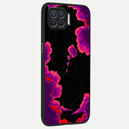  Galaxy Dream Frame back cover For Oppo F17 slim fit glass case with vibrant aesthetic design