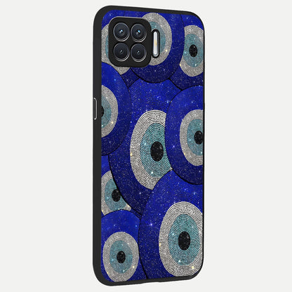  Galaxy Eye Flow back cover For Oppo F17 slim fit glass case with vibrant aesthetic design