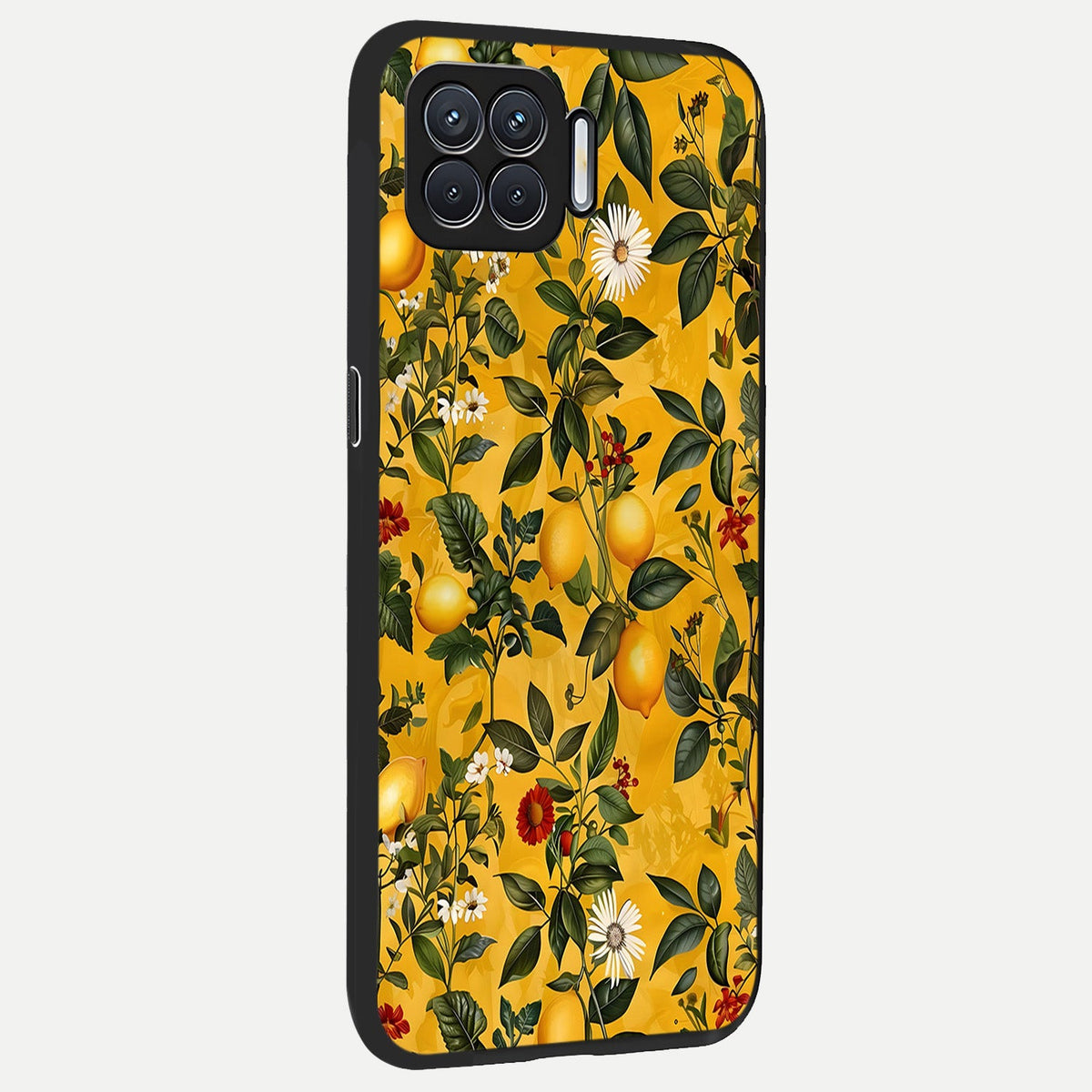  Golden Lemon Field back cover For Oppo F17 slim fit glass case with vibrant aesthetic design