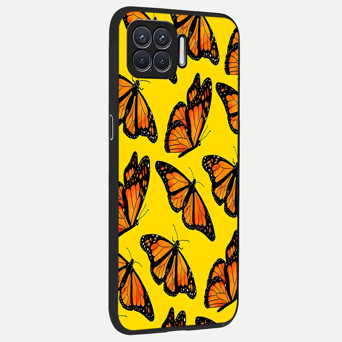  Golden Wing Flight back cover For Oppo F17 slim fit glass case with vibrant aesthetic design