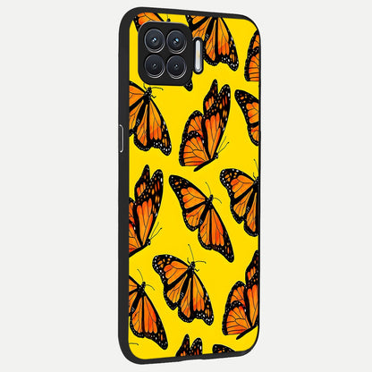  Golden Wing Flight back cover For Oppo F17 slim fit glass case with vibrant aesthetic design