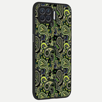  Green Lemon back cover For Oppo F17 slim fit glass case with vibrant aesthetic design