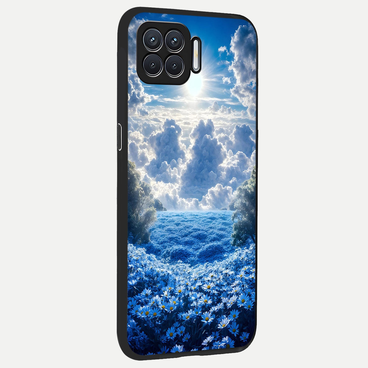  Heavenly Daisy Horizon back cover For Oppo F17 slim fit glass case with vibrant aesthetic design