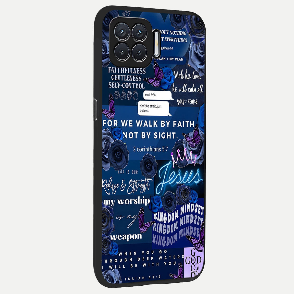  Kingdom Faith Glow back cover For Oppo F17 slim fit glass case with vibrant aesthetic design
