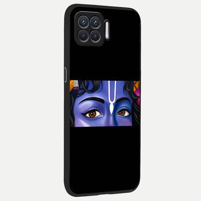  Krishna Eye back cover For Oppo F17 slim fit glass case with vibrant aesthetic design