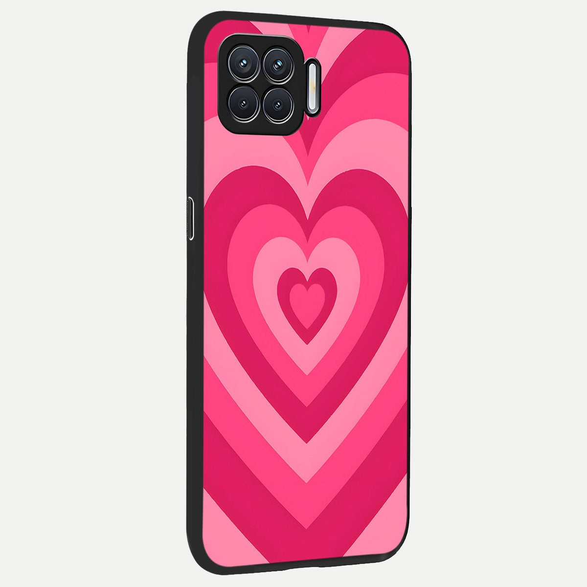  Layered Love Hearts back cover For Oppo F17 slim fit glass case with vibrant aesthetic design