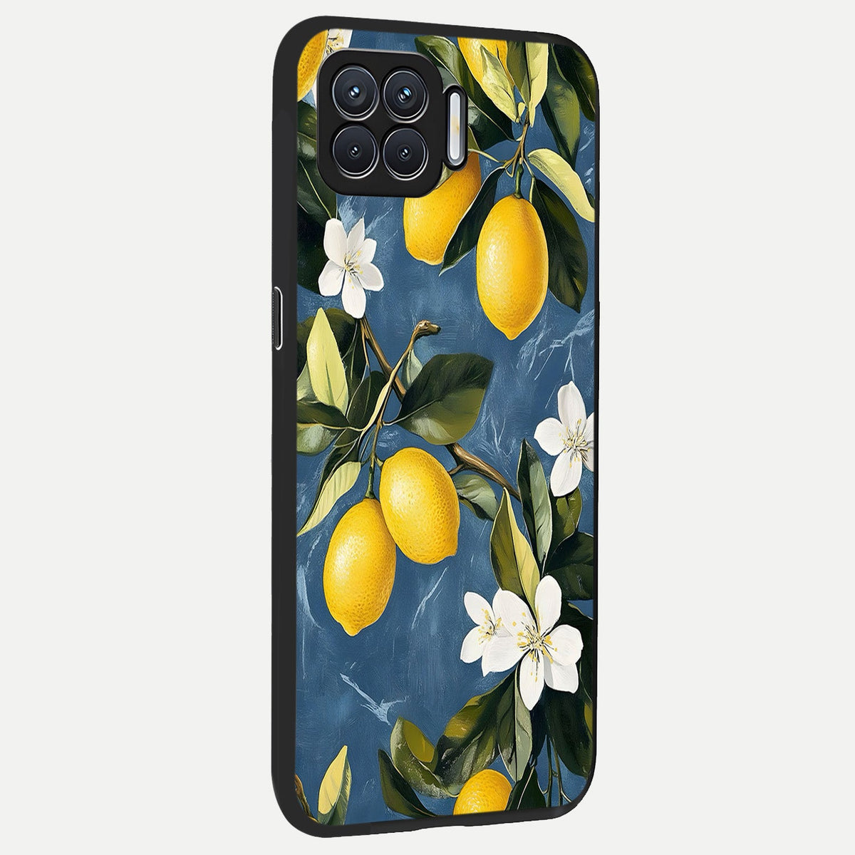  Lemon Dream Garden back cover For Oppo F17 slim fit glass case with vibrant aesthetic design