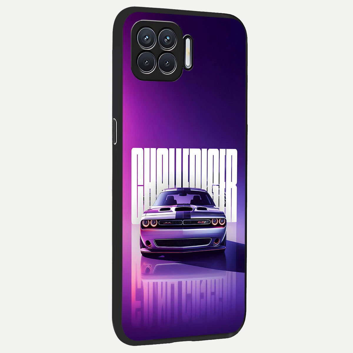  Midnight Muscle Ride back cover For Oppo F17 slim fit glass case with vibrant aesthetic design