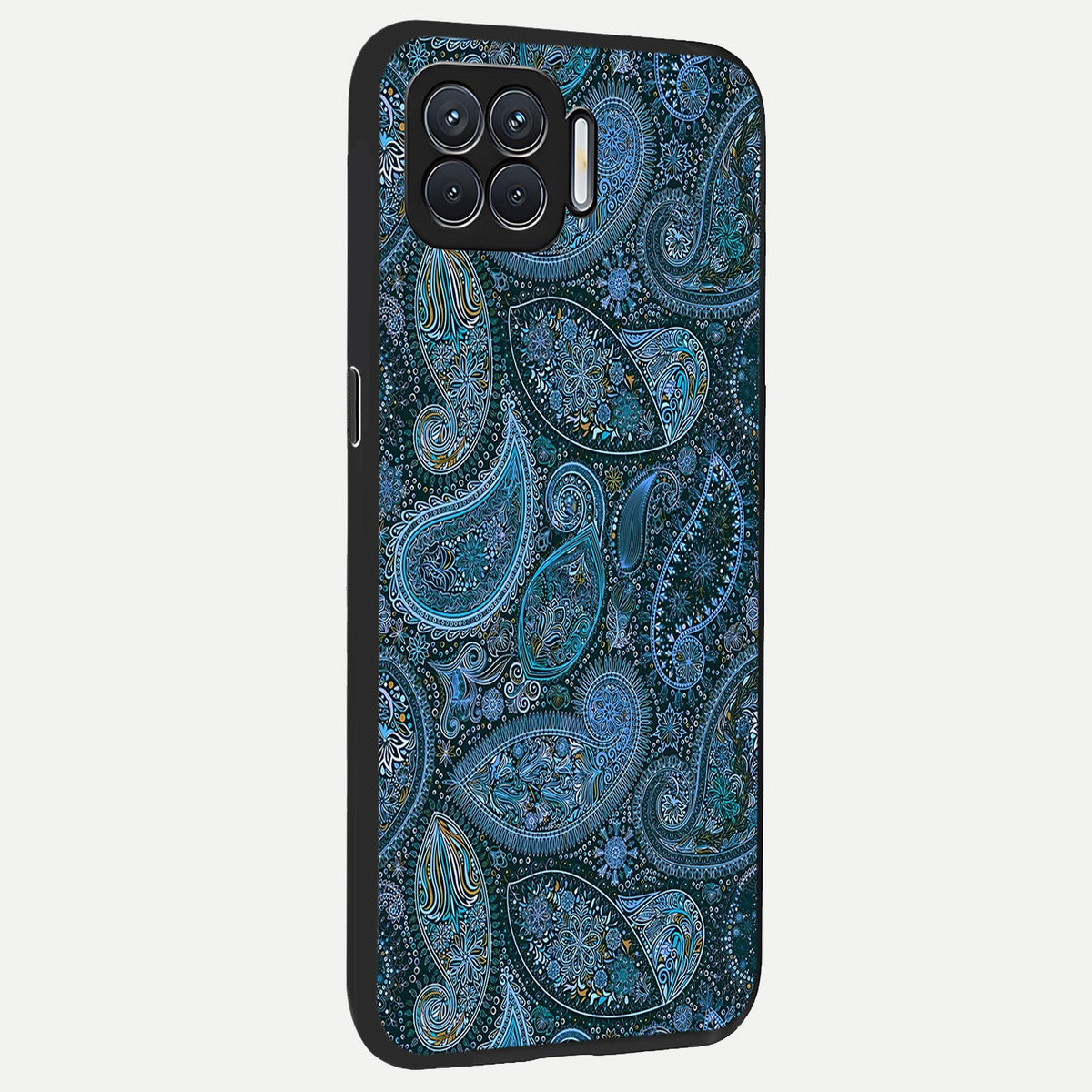  Midnight Paisley Glow back cover For Oppo F17 slim fit glass case with vibrant aesthetic design