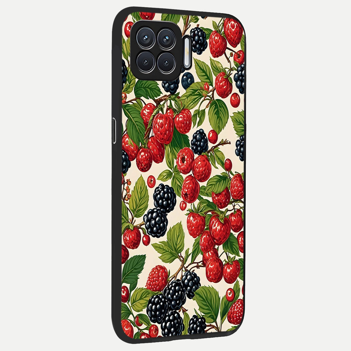  Mixed Berry Collage back cover For Oppo F17 slim fit glass case with vibrant aesthetic design
