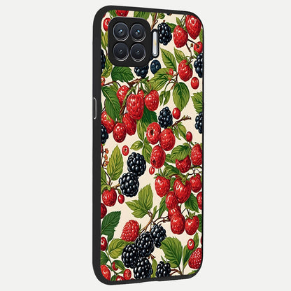  Mixed Berry Collage back cover For Oppo F17 slim fit glass case with vibrant aesthetic design