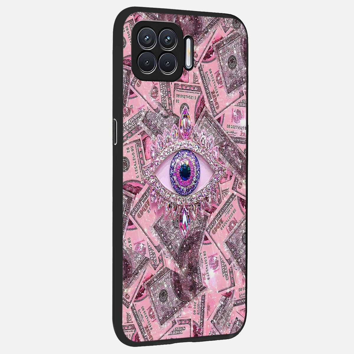  Money Eye Luxe back cover For Oppo F17 slim fit glass case with vibrant aesthetic design