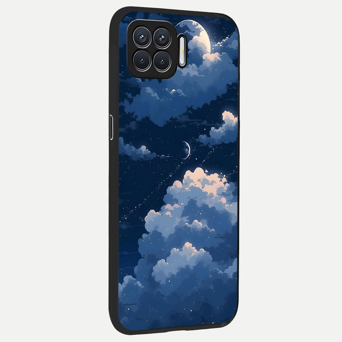  Moon Dream Haze back cover For Oppo F17 slim fit glass case with vibrant aesthetic design