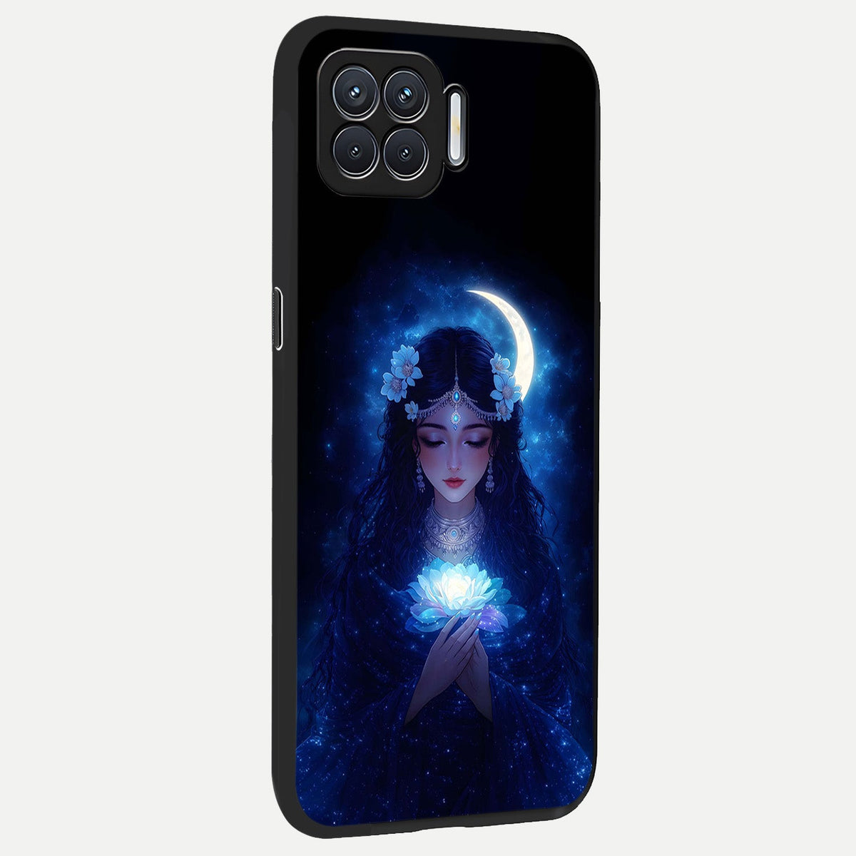 Mystic Moon Queen back cover For Oppo F17 slim fit glass case with vibrant aesthetic design
