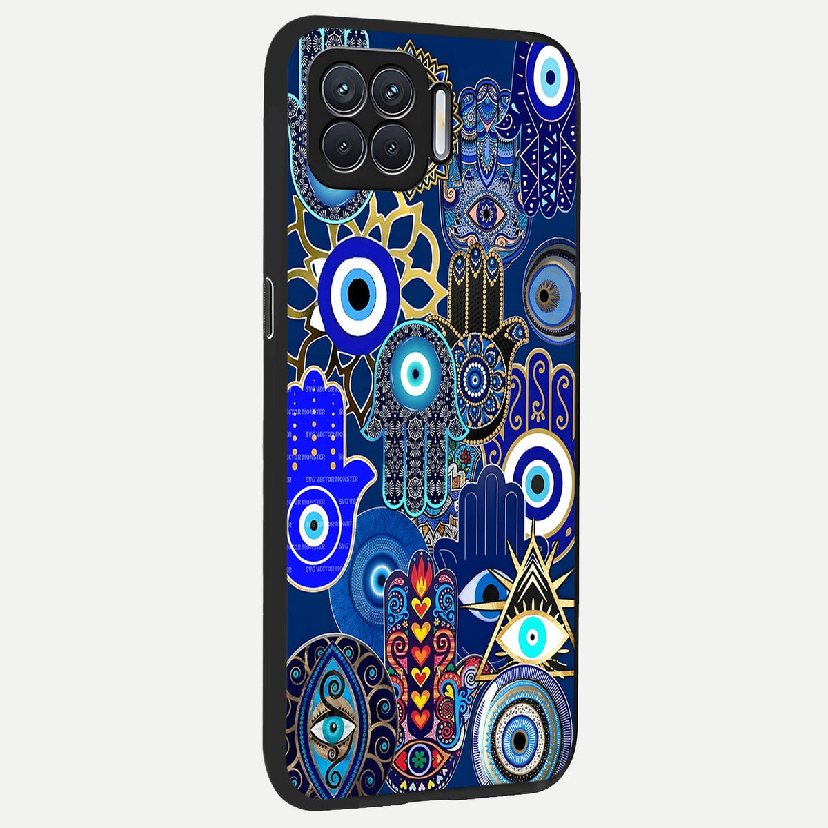  Mystic Palm Guard back cover For Oppo F17 slim fit glass case with vibrant aesthetic design