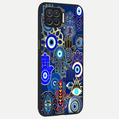  Mystic Palm Guard back cover For Oppo F17 slim fit glass case with vibrant aesthetic design