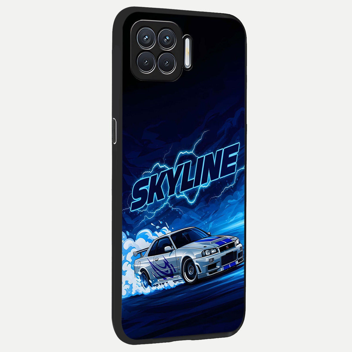  Neon Drift Beast back cover For Oppo F17 slim fit glass case with vibrant aesthetic design