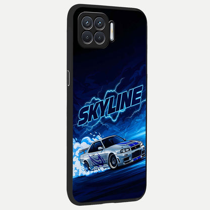  Neon Drift Beast back cover For Oppo F17 slim fit glass case with vibrant aesthetic design