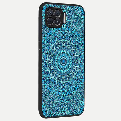  Ocean Bloom Mandala back cover For Oppo F17 slim fit glass case with vibrant aesthetic design