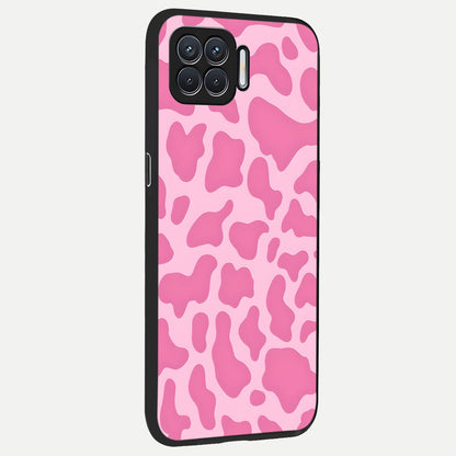 Pinkish Scenery back cover For Oppo F17 slim fit glass case with vibrant aesthetic design