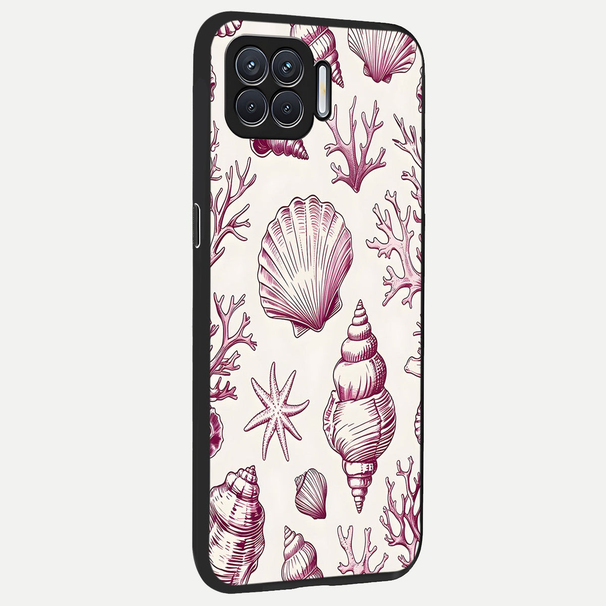  Pink Power Sparks back cover For Oppo F17 slim fit glass case with vibrant aesthetic design