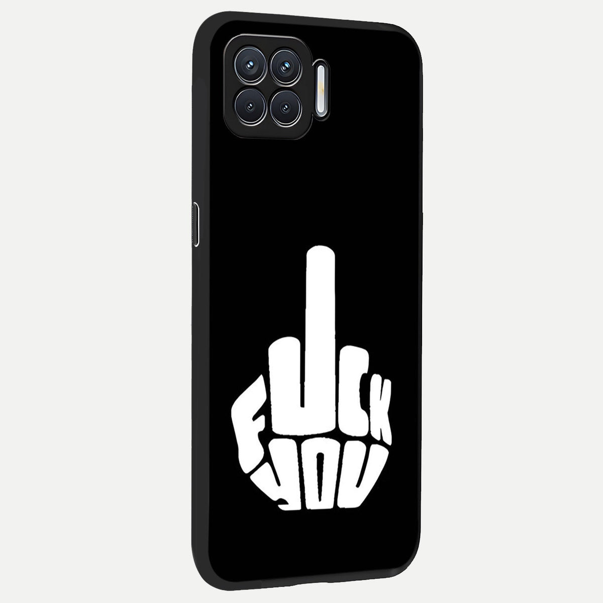  Rebel Mode On back cover For Oppo F17 slim fit glass case with vibrant aesthetic design