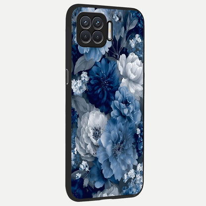  Royal Bloom Garden back cover For Oppo F17 slim fit glass case with vibrant aesthetic design