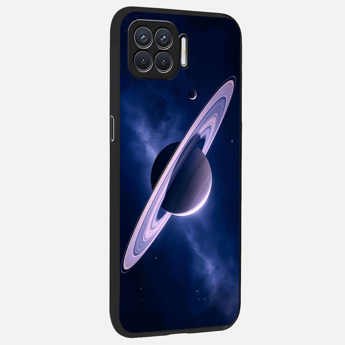  Saturn Ring Mystique back cover For Oppo F17 slim fit glass case with vibrant aesthetic design