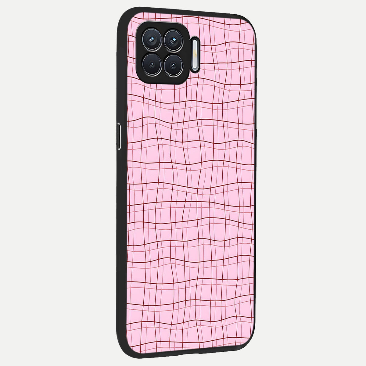 Soft Grid Bliss back cover For Oppo F17 slim fit glass case with vibrant aesthetic design