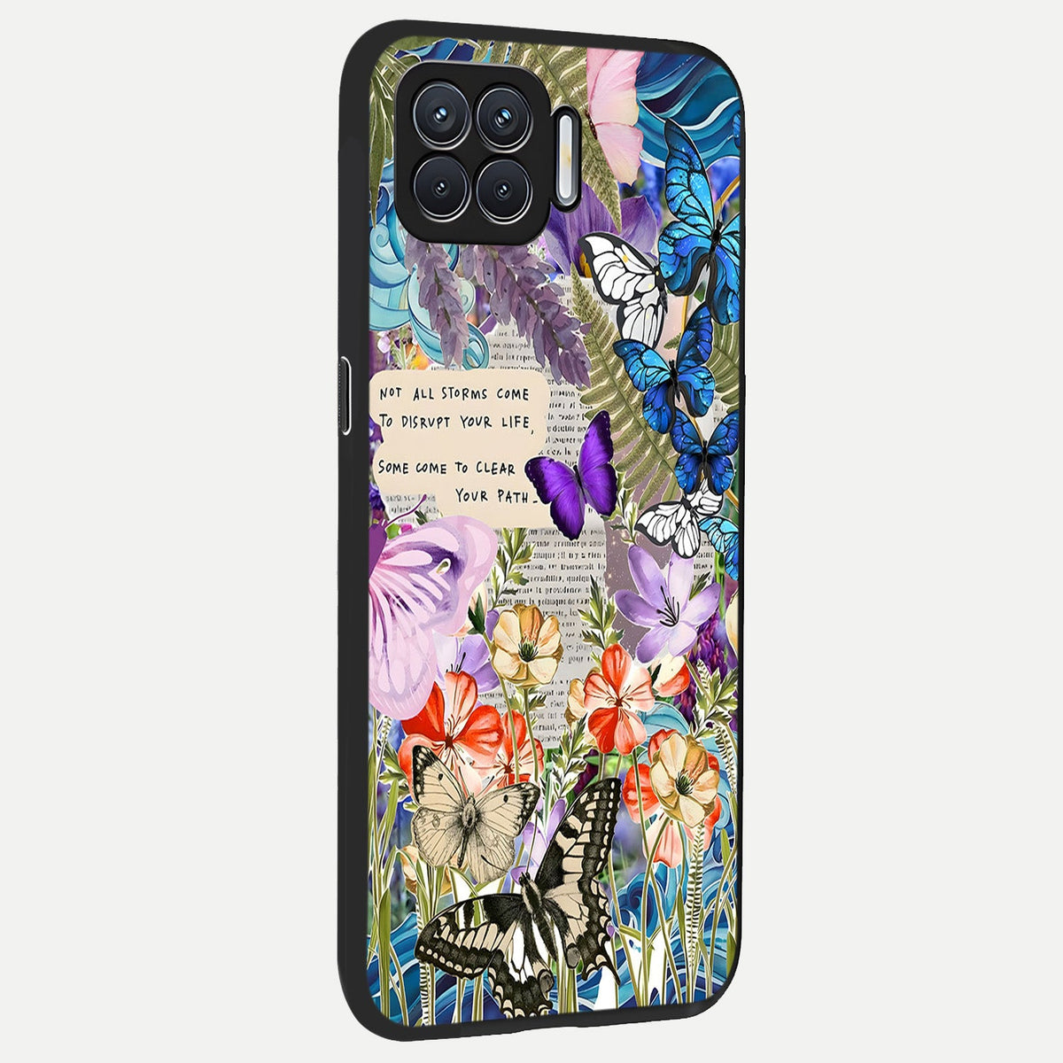  Storm Path Bloom back cover For Oppo F17 slim fit glass case with vibrant aesthetic design