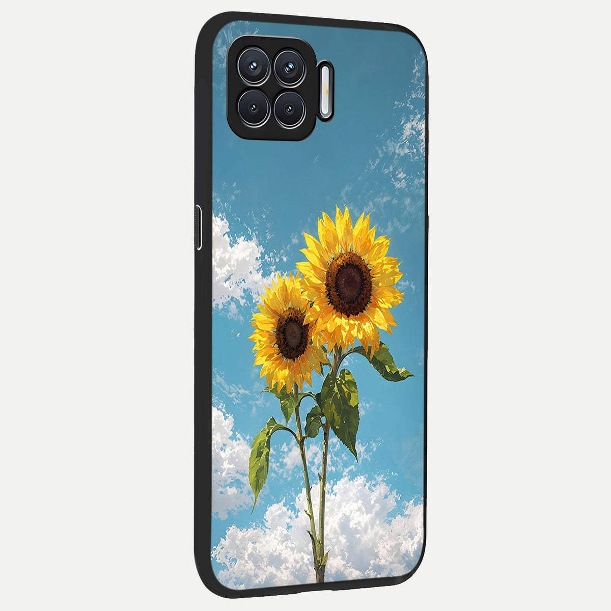  Sunlit Daisy Glow back cover For Oppo F17 slim fit glass case with vibrant aesthetic design