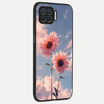  Sun Moon Balance back cover For Oppo F17 slim fit glass case with vibrant aesthetic design