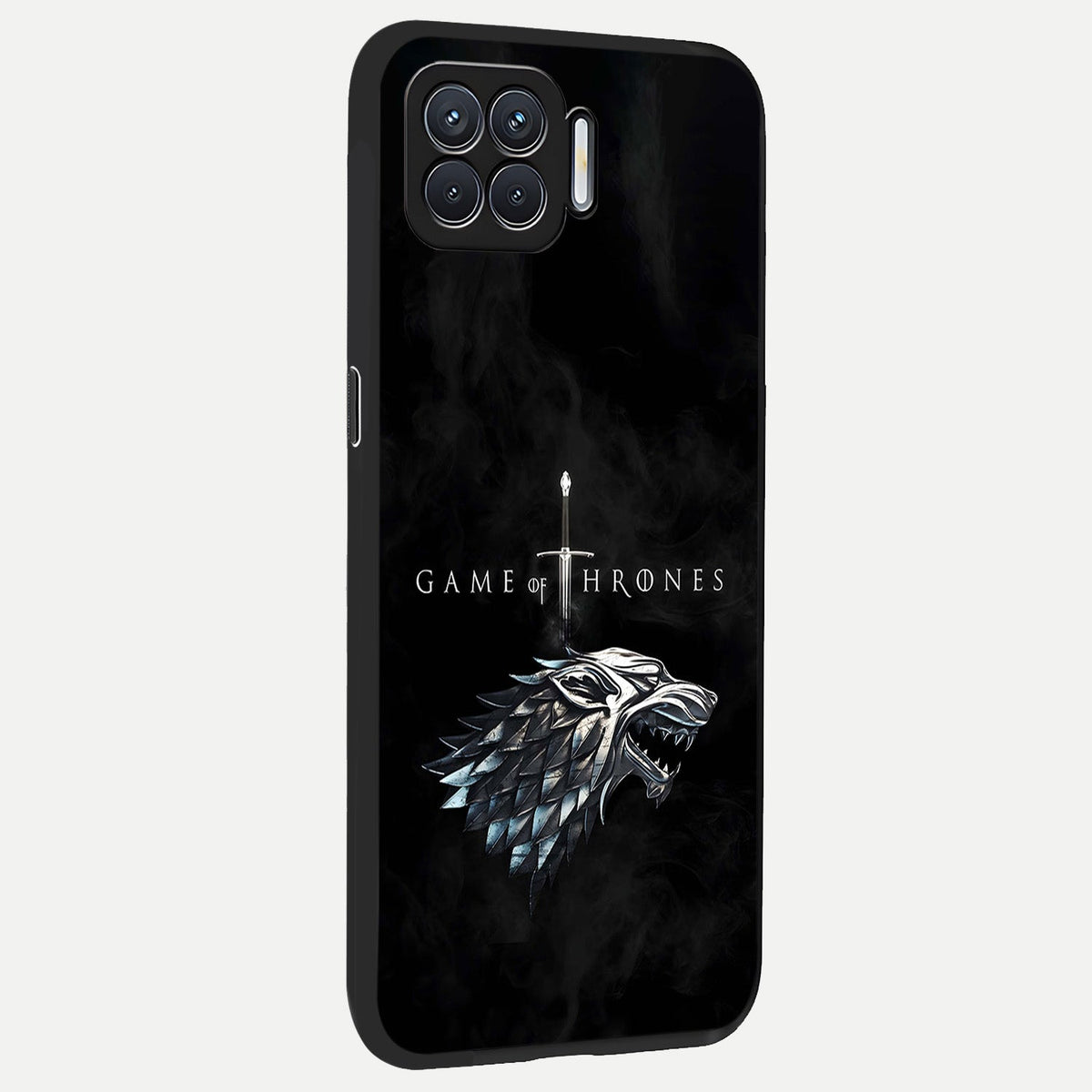  Throne Wolf Legacy back cover For Oppo F17 slim fit glass case with vibrant aesthetic design