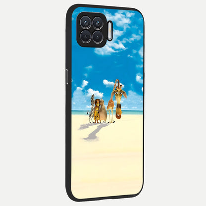  Tropical Fun Squad back cover For Oppo F17 slim fit glass case with vibrant aesthetic design