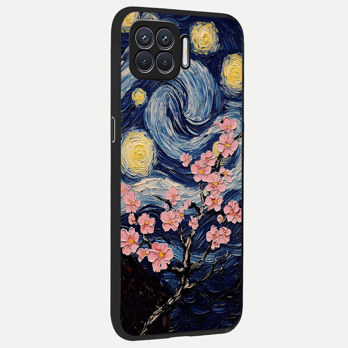  Van Gogh Scenery back cover For Oppo F17 slim fit glass case with vibrant aesthetic design
