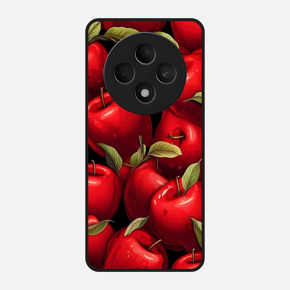  Apple Pattern Glass Case For Oppo F27 5G back cover – full design glossy printed glass finish