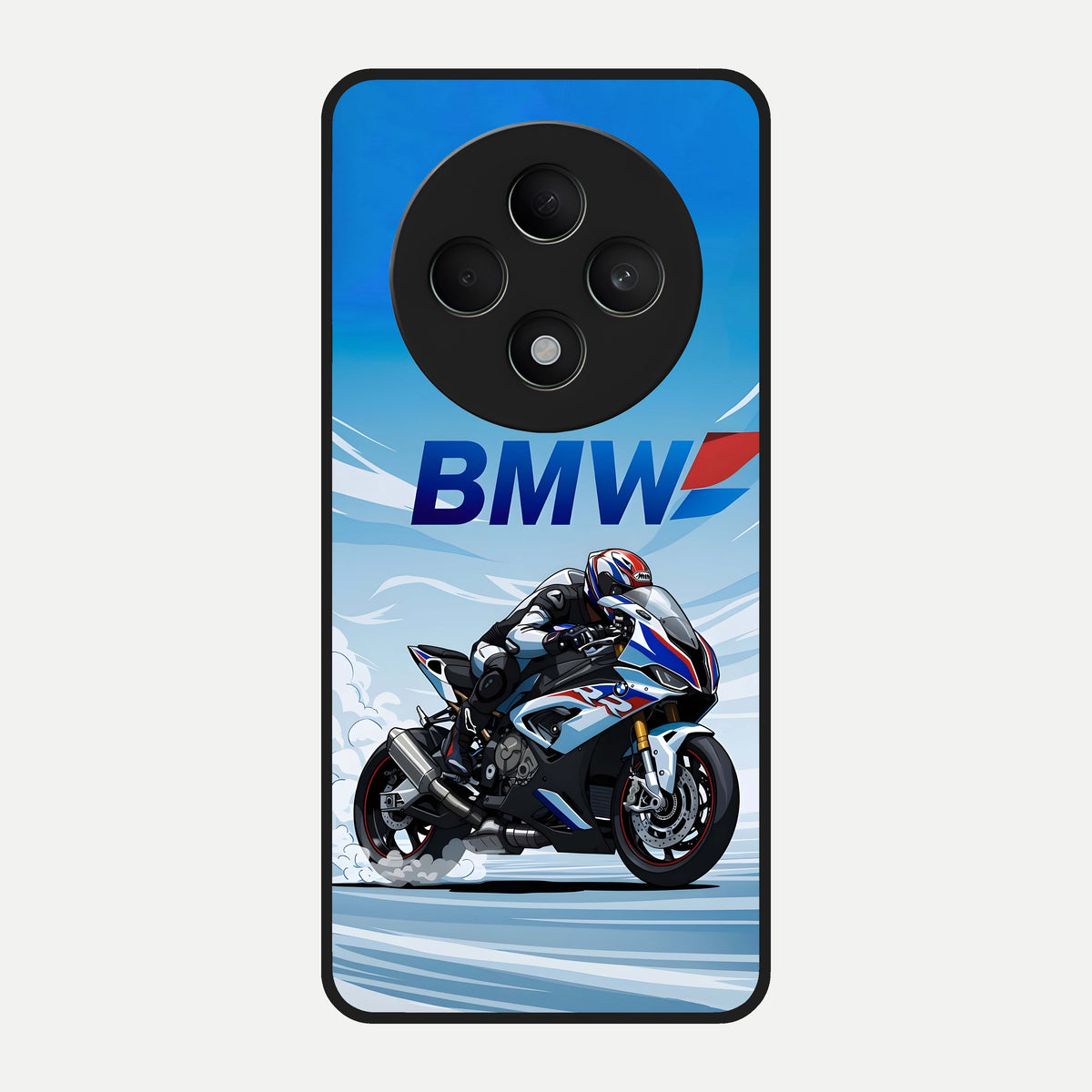  BMW Power Drift Glass Case For Oppo F27 5G back cover – full design glossy printed glass finish
