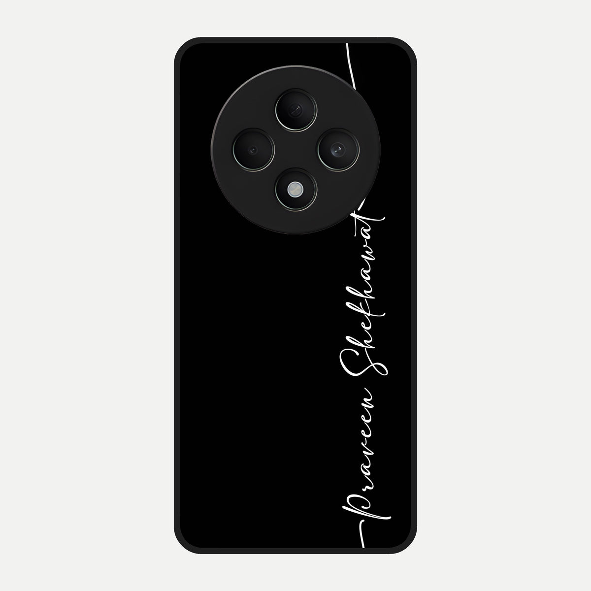  Black Tune Custom Name Glass Case For Oppo F27 5G back cover – full design glossy printed glass finish