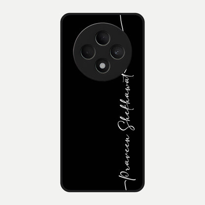  Black Tune Custom Name Glass Case For Oppo F27 5G back cover – full design glossy printed glass finish