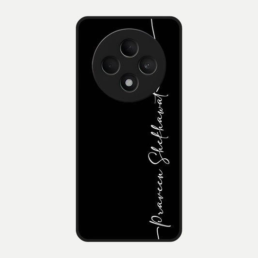  Black Tune Custom Name Glass Case For Oppo F27 5G back cover – full design glossy printed glass finish