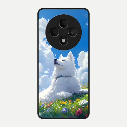  Blissful Cloud Pup Glass Case For Oppo F27 5G back cover – full design glossy printed glass finish