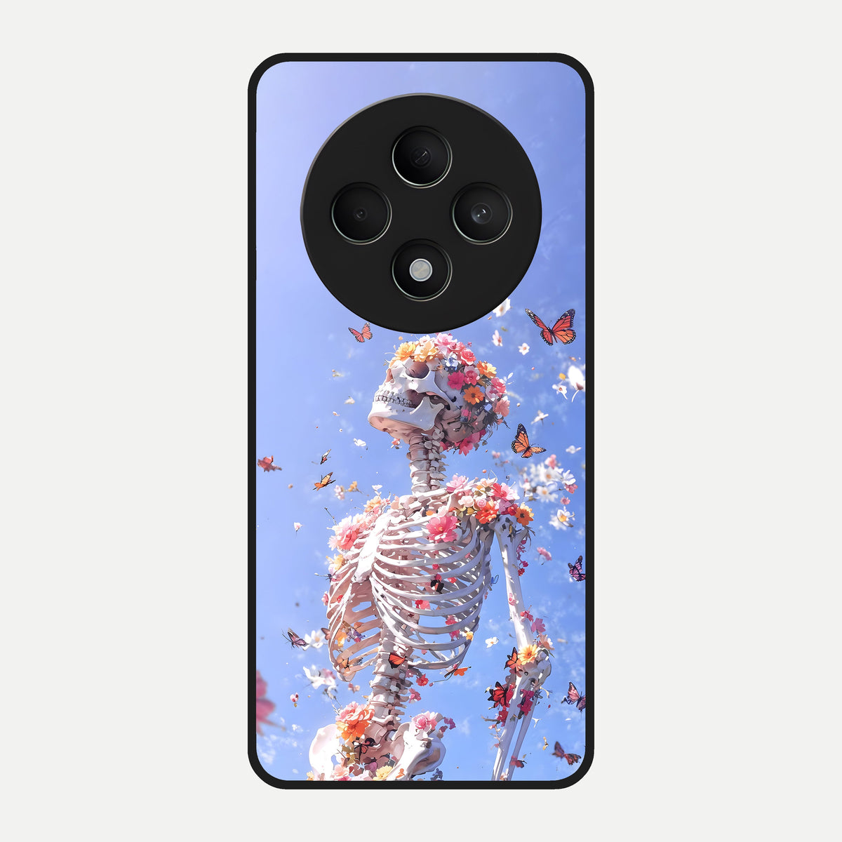  Bloom Beyond Bones Glass Case For Oppo F27 5G back cover – full design glossy printed glass finish