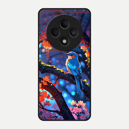  Blooming Water Drift Glass Case For Oppo F27 5G back cover – full design glossy printed glass finish
