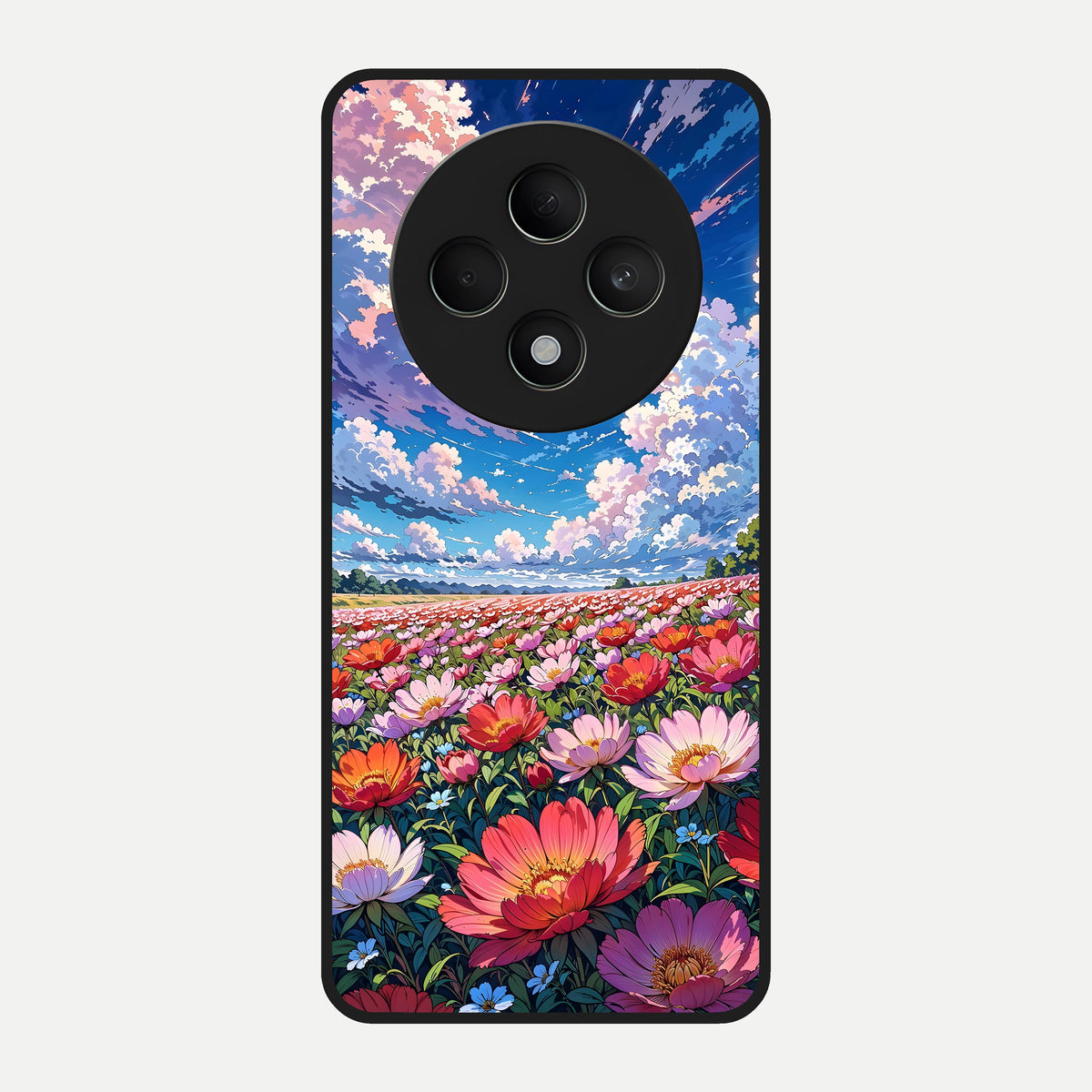  Blossom Sky Field Glass Case For Oppo F27 5G back cover – full design glossy printed glass finish